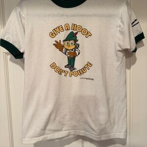 White and Green Kids Shirt - Give a Hoot Design